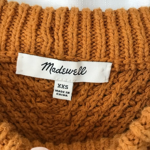 Madewell Joslin Chunky Crop Pullover Sweater Size XXS golden harvest - Picture 5 of 8